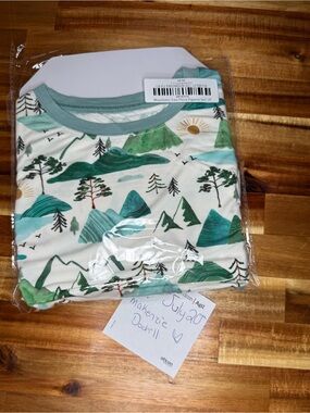 Little Sleepies Green Mountain & Trees Pajama Set - Green, Teal, White